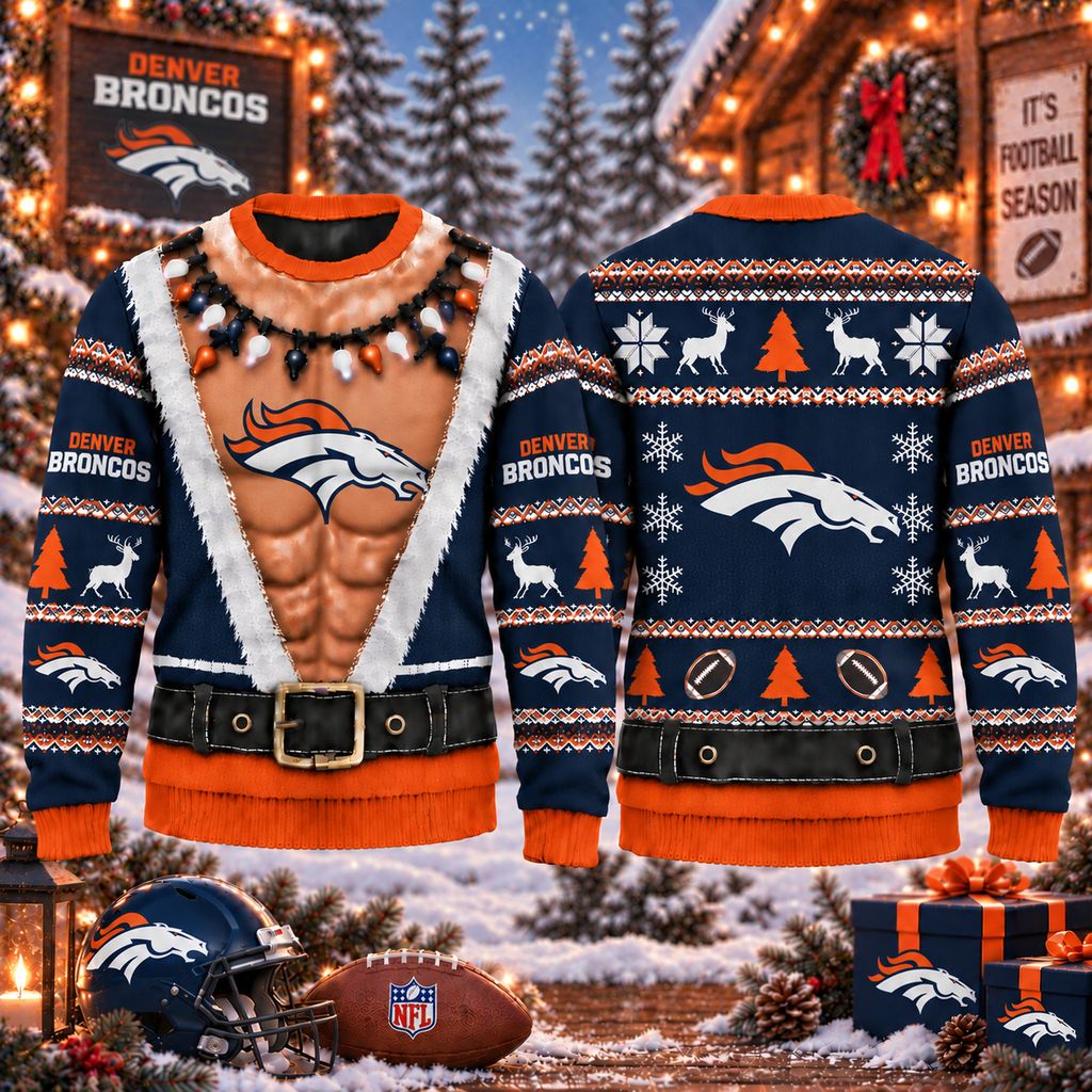 NFL Denver Broncos Funny Body Christmas Ugly Sweatshirt Design ST2601