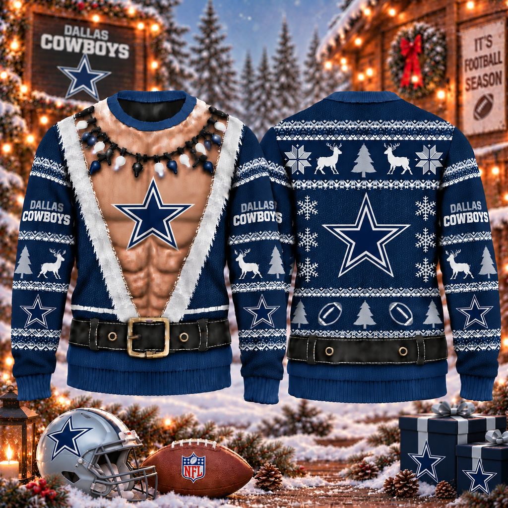 NFL Dallas Cowboys Funny Body Christmas Ugly Sweatshirt Design ST2601