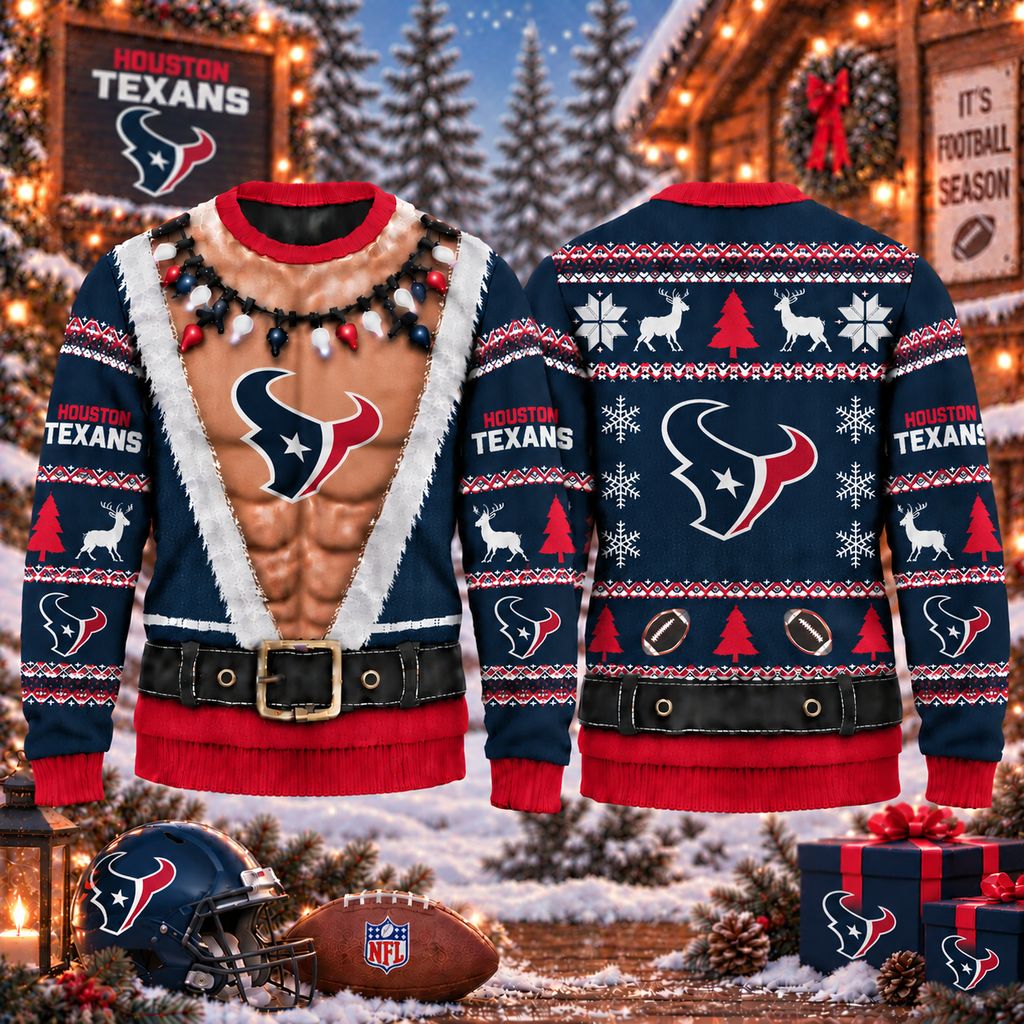 NFL Houston Texans Funny Body Christmas Ugly Sweatshirt Design ST2601
