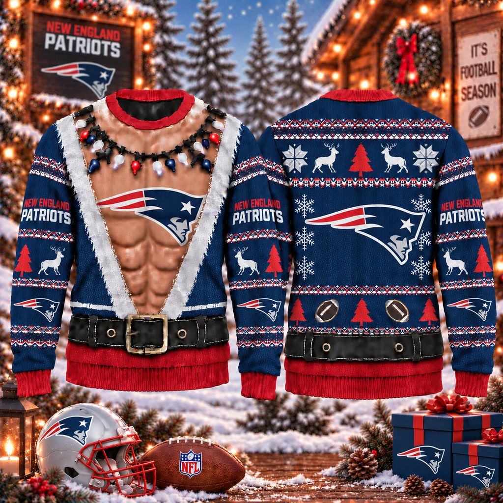 NFL New England Patriots Funny Body Christmas Ugly Sweatshirt Design ST2601