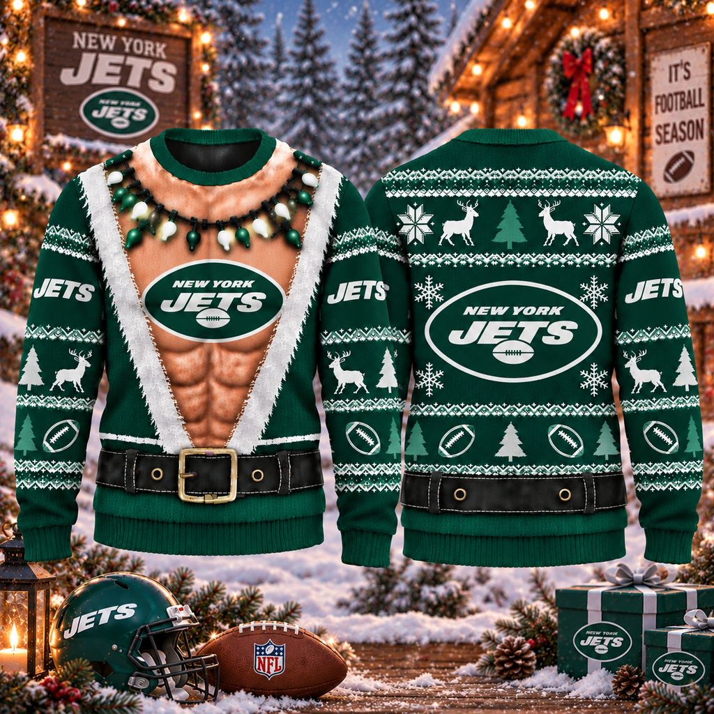 NFL New York Jets Funny Body Christmas Ugly Sweatshirt Design ST2601