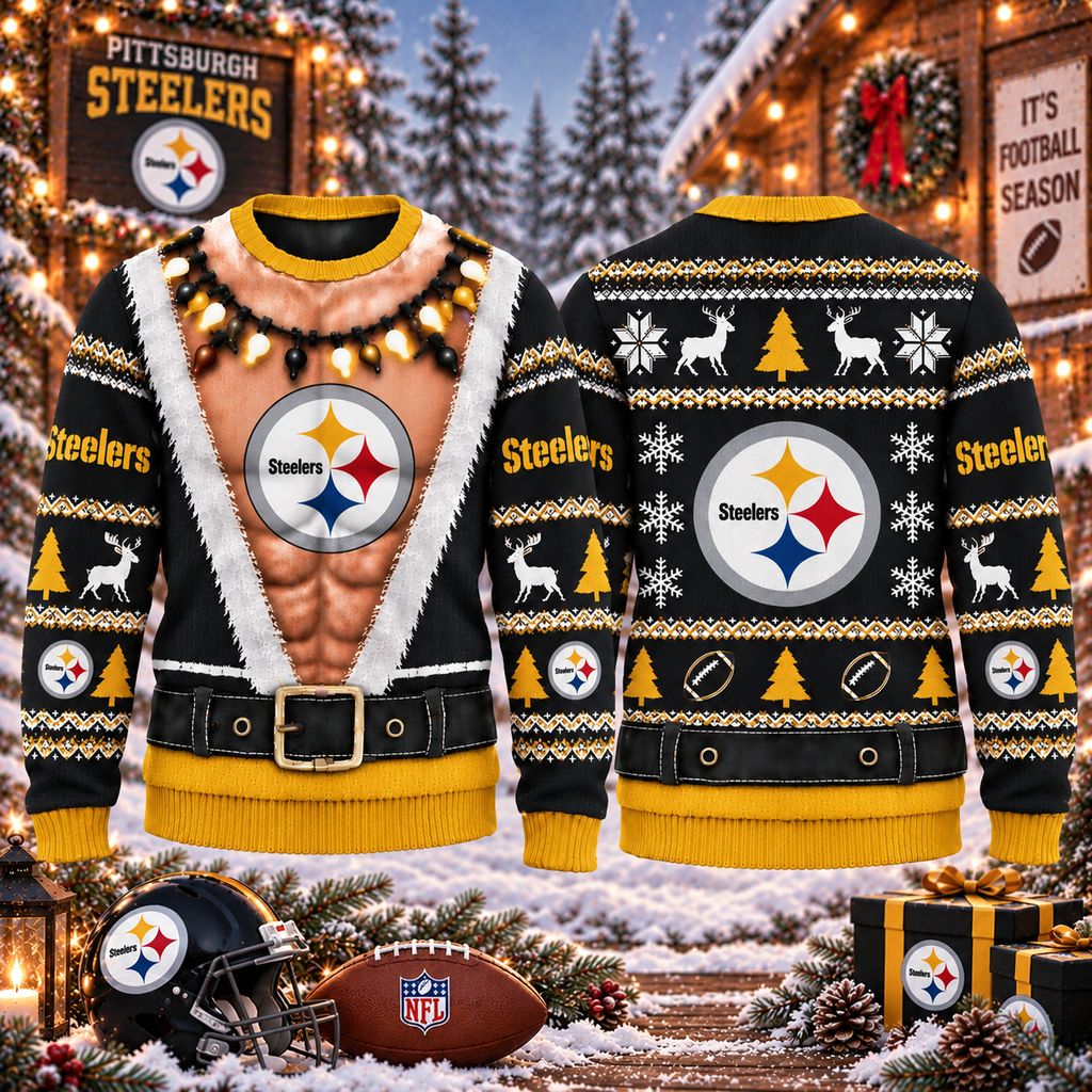 NFL Pittsburgh Steelers Funny Body Christmas Ugly Sweatshirt Design ST2601