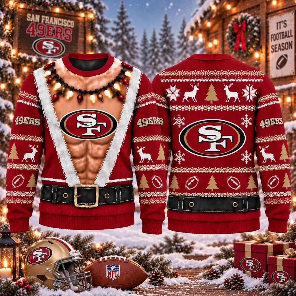 NFL San Francisco 49ers Funny Body Christmas Ugly Sweatshirt Design ST2601
