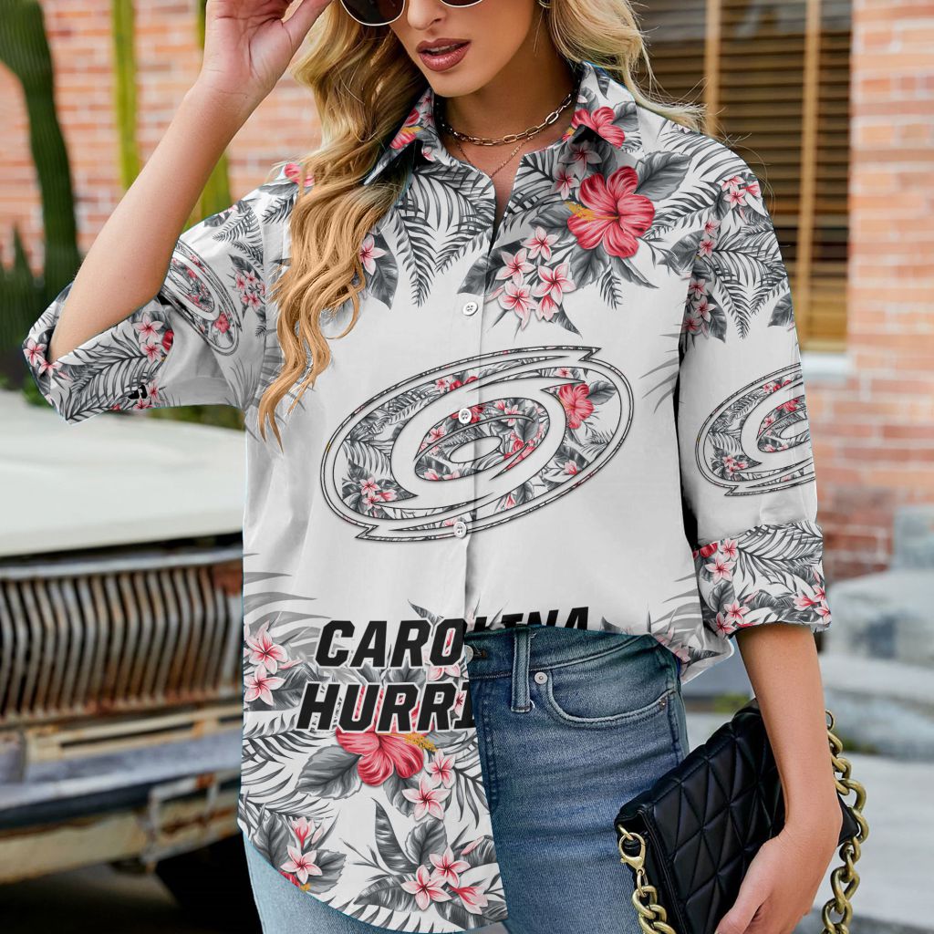 NHL Carolina Hurricanes Hawaiian Design Woman Casual Shirt – Dulcie Shop