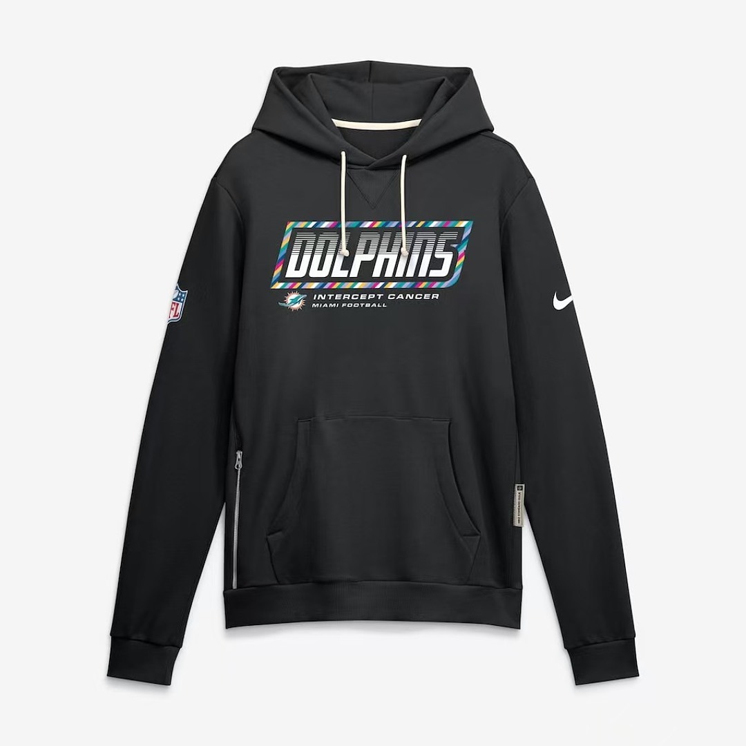 NFL Miami Dolphins  Black 2026 NFL Crucial Catch Pullover Hoodie