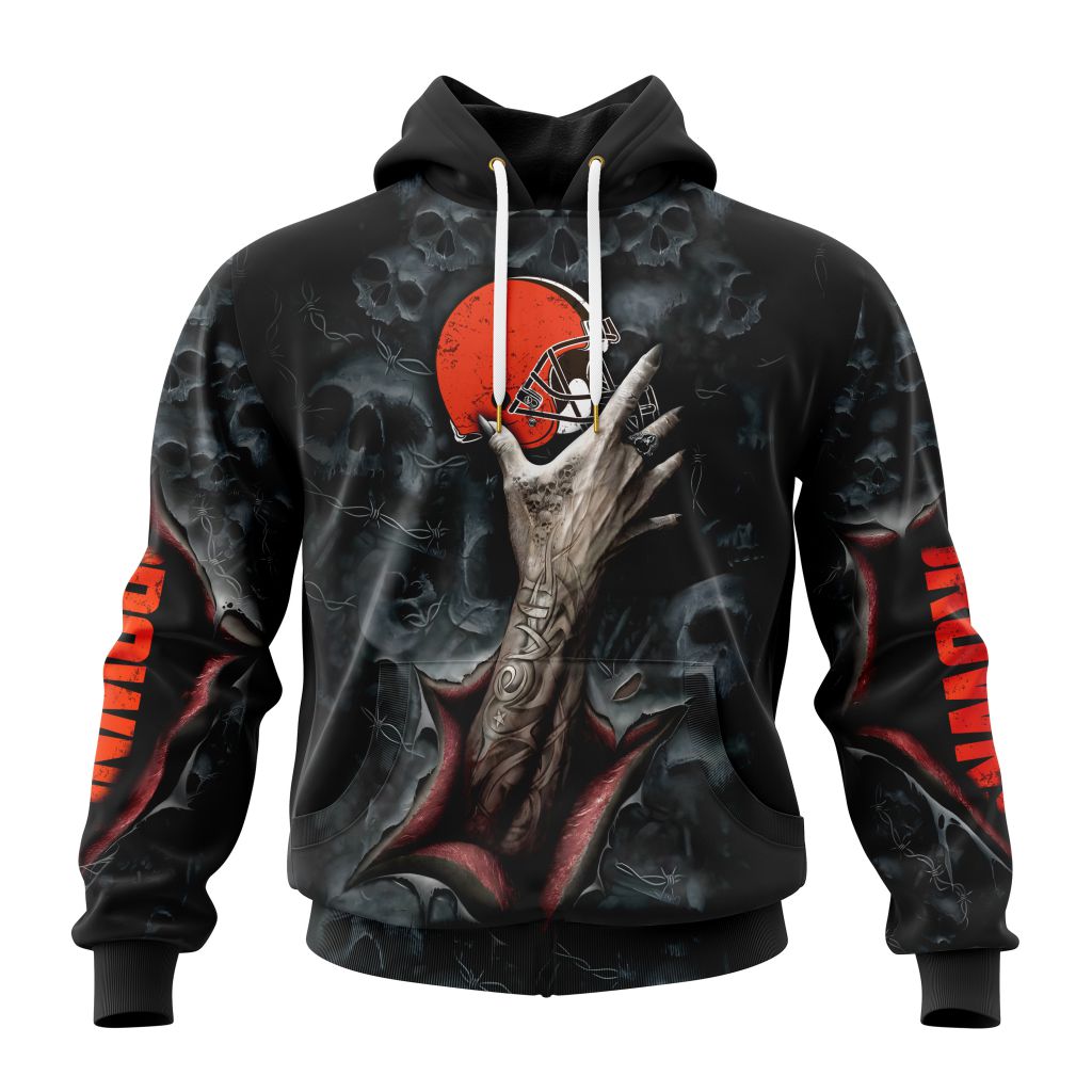 NFL Cleveland Browns Special Horror Skull Art Design ST2302