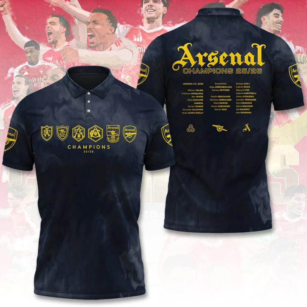 Arsenal Speical 2025-2026 Premier League Champions Dark Polo Design ST2602