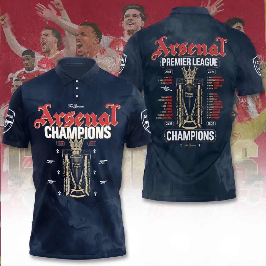 Arsenal Speical 2025-2026 Premier League Champions Dark Polo Design ST2603