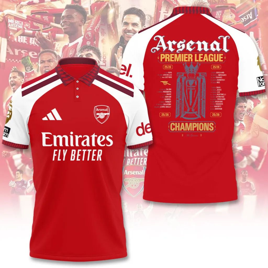 Arsenal Speical 2025-2026 Premier League Champions Home Polo Design ST2603