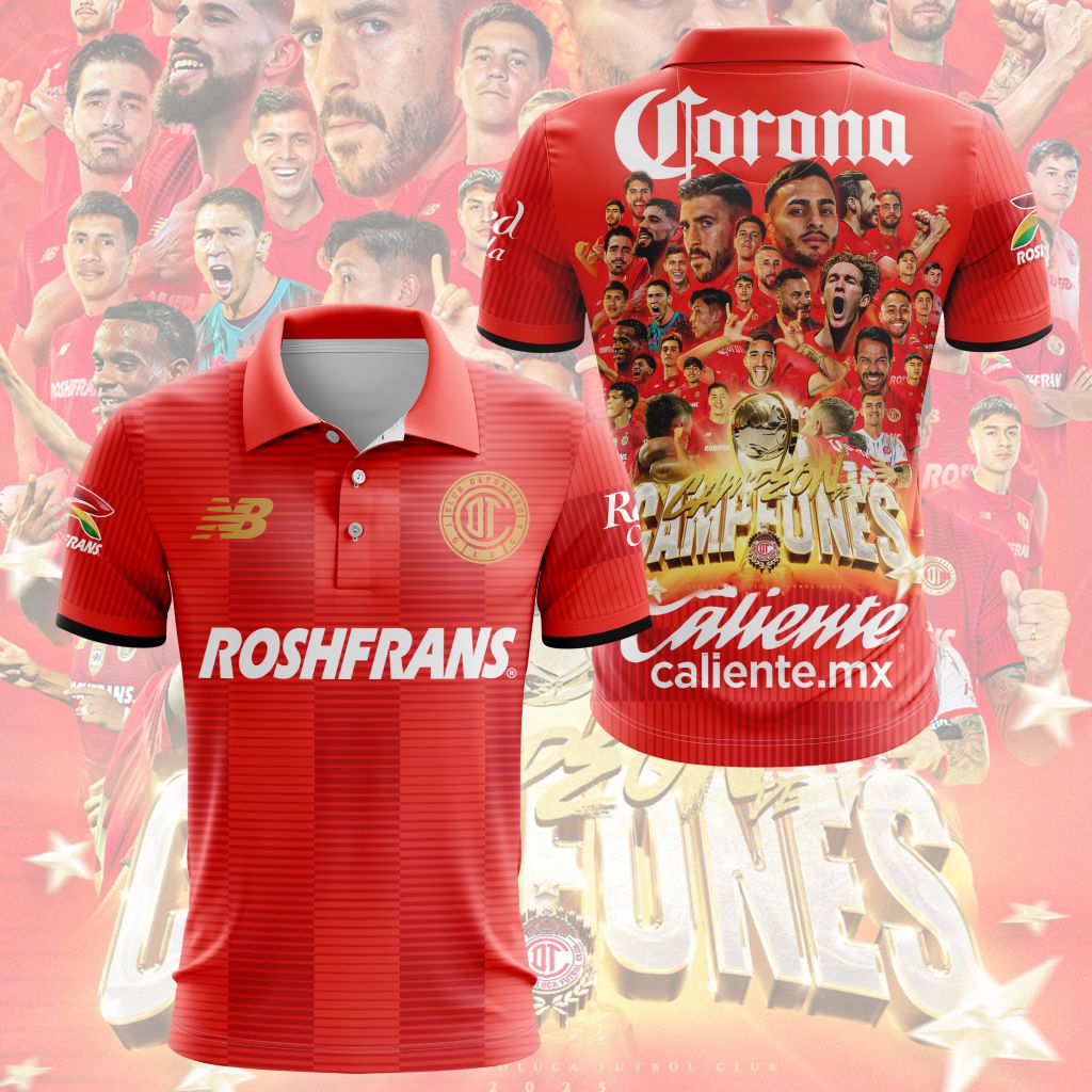 LIGA MX Deportivo Toluca 2025 Campeón de Campeones Polo Design ST2502