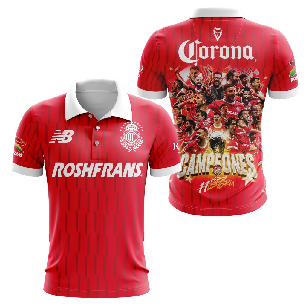 Deportivo Toluca FC Campeones Futbol Mexicano Clausura 2025 Design Polo