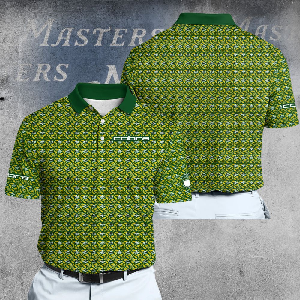 Cobra Masters Feathers & Crown in Green Men Polo Shirt
