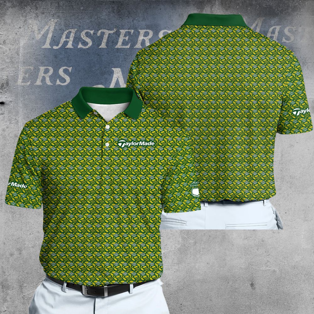 TaylorMade Masters Feathers & Crown in Green Men Polo Shirt
