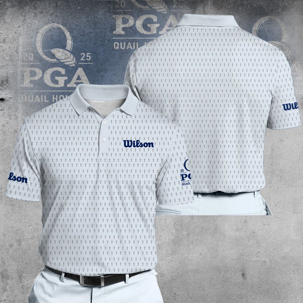 Wilson Staff 2025 PGA QUAIL HOLLOW Light Blue Polo Shirt