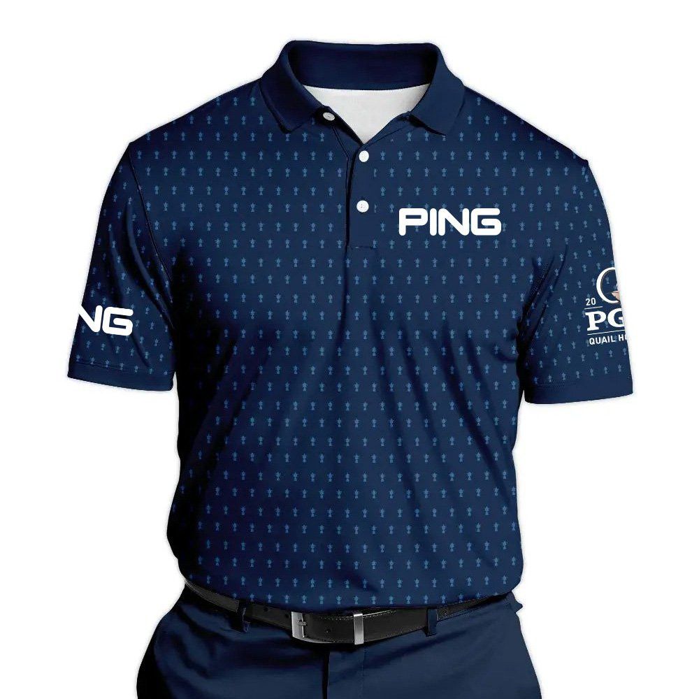 PING 2025 PGA QUAIL HOLLOW Blue Polo Shirt