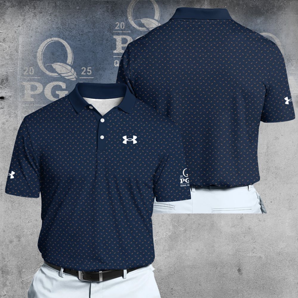 Under Armour 2025 PGA Championship Brands Q and Feathers in Blue Men Polo Shirt