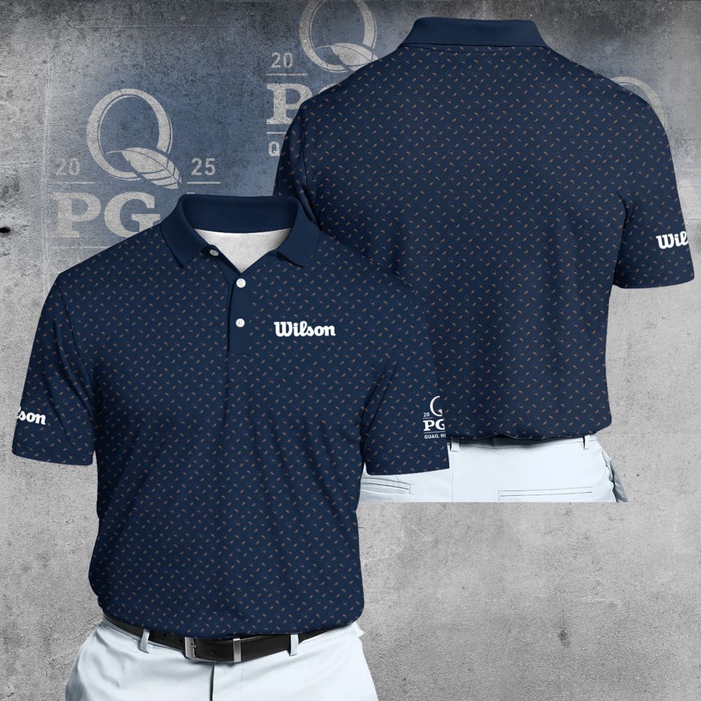 Wilson Staff 2025 PGA Championship Brands Q and Feathers in Blue Men Polo Shirt