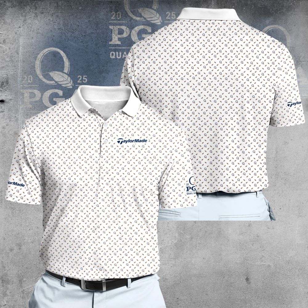 TaylorMade 2025 PGA Championship Q and Feathers in White Men Polo Shirt