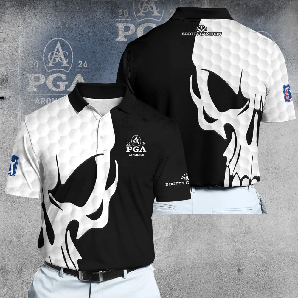 Scotty Cameron Skull Golf PGA Tour Men Polo Shirt 