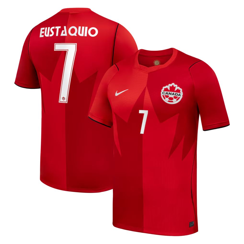 Men's Red Canada Soccer 2026 Home Match Eustaquio Soccer Jersey